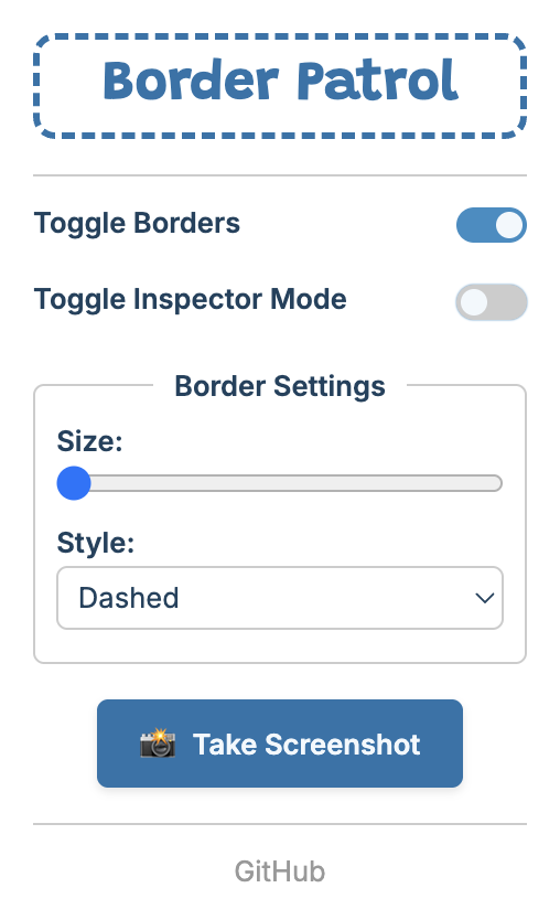 Border Patrol Menu Screenshot